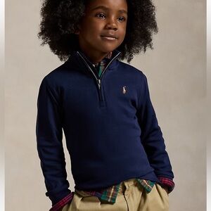 Polo by Ralph Lauren Kids Navy Blue Quarter Zip-Up Sweater